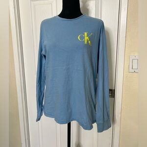 CALVIN KLEIN Men’s Baby Blue Long Sleeve Tee Size Large